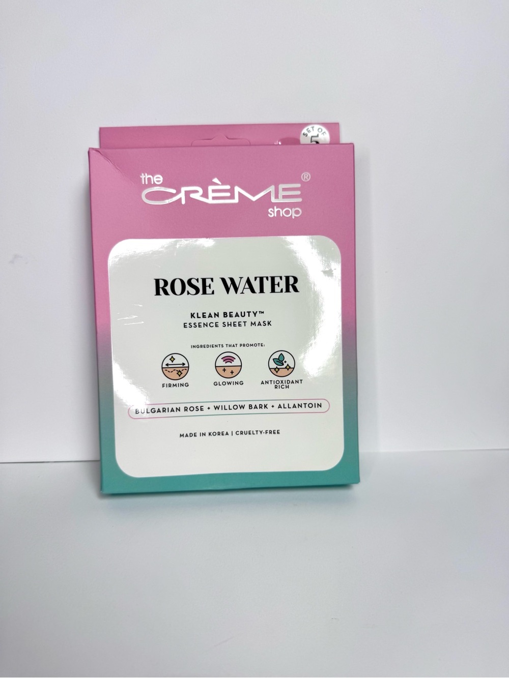 The Crème Shop Rose Water Essence Sheet Mask - 5 Pack